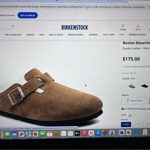 Birkenstock Suede Shearling Clogs in Mink